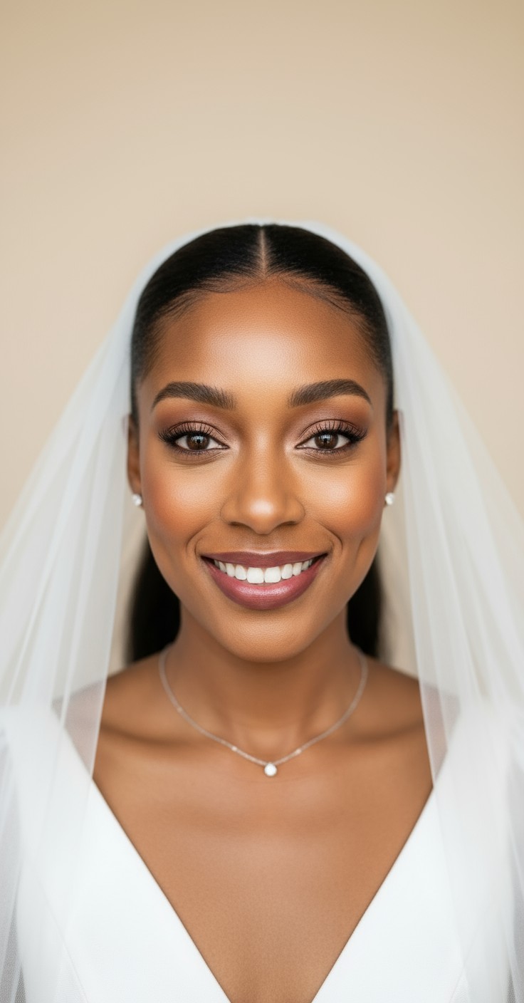 After Veil With Ponytail